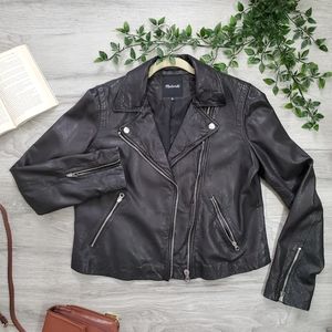 Madewell | Washed Leather Motorcycle Biker Jacket Size XL